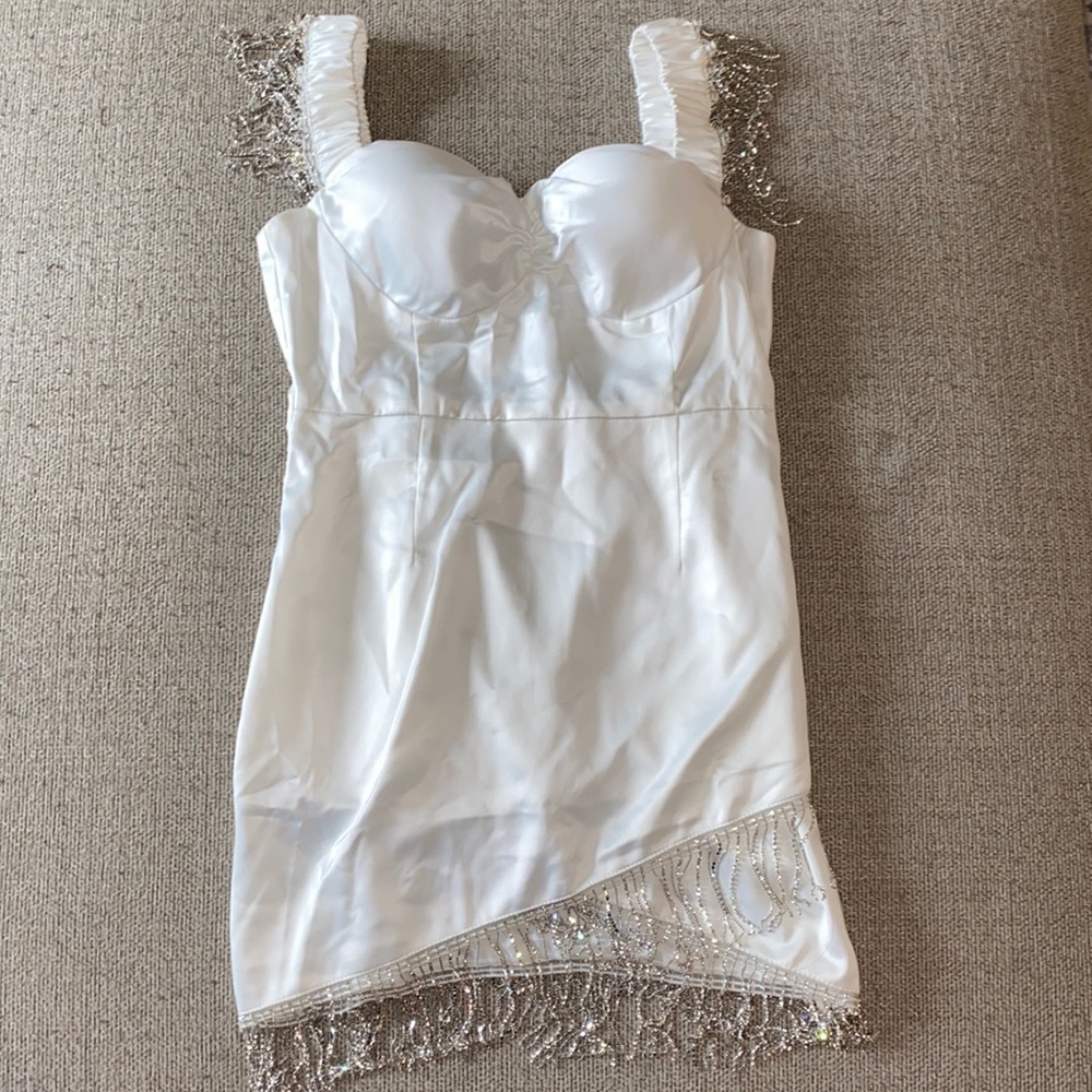 White dress with detailing!